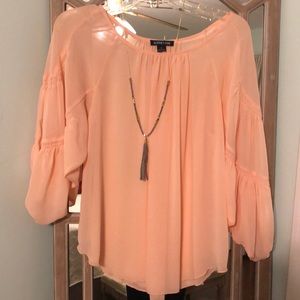 Audrey Ann Peach Flowy Boutique Top